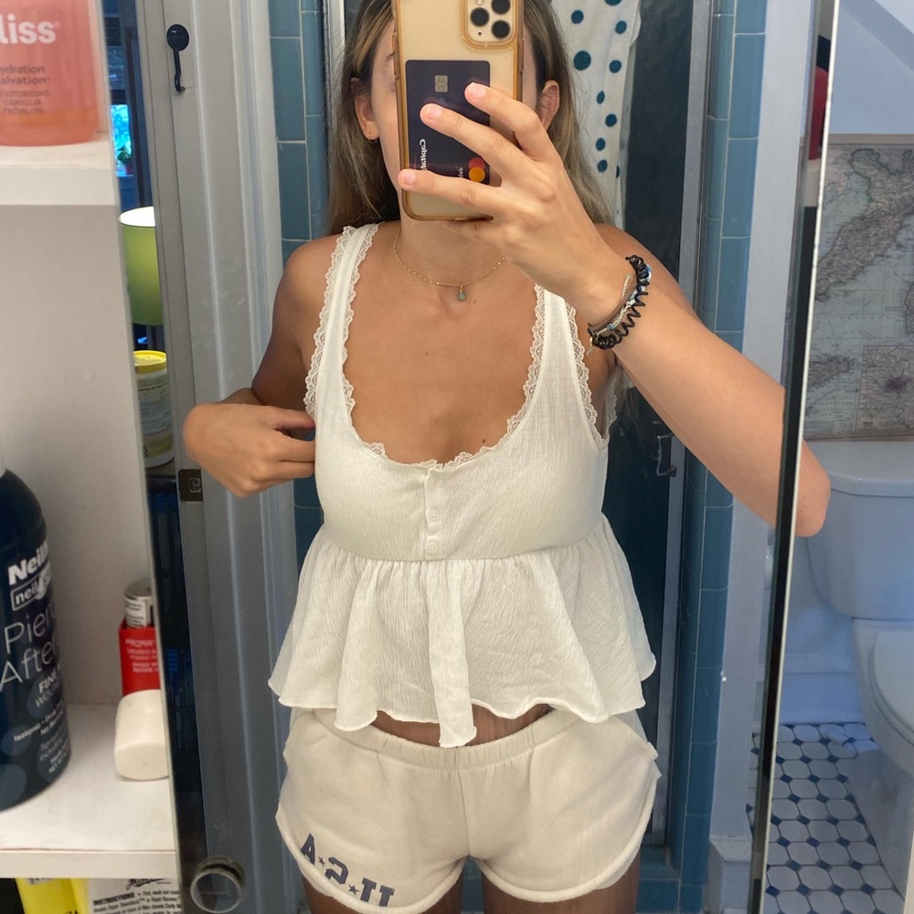 lacy urban outfitters white tank top